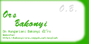 ors bakonyi business card
